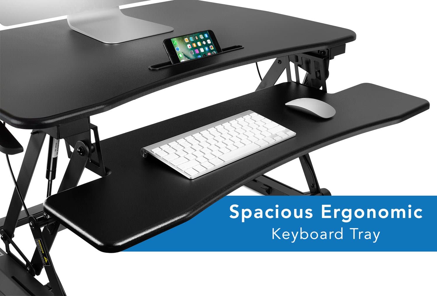 Standing Desk Sit-Stand Desk Converter Height Adjustable, Large Surface Area - Mount-It!