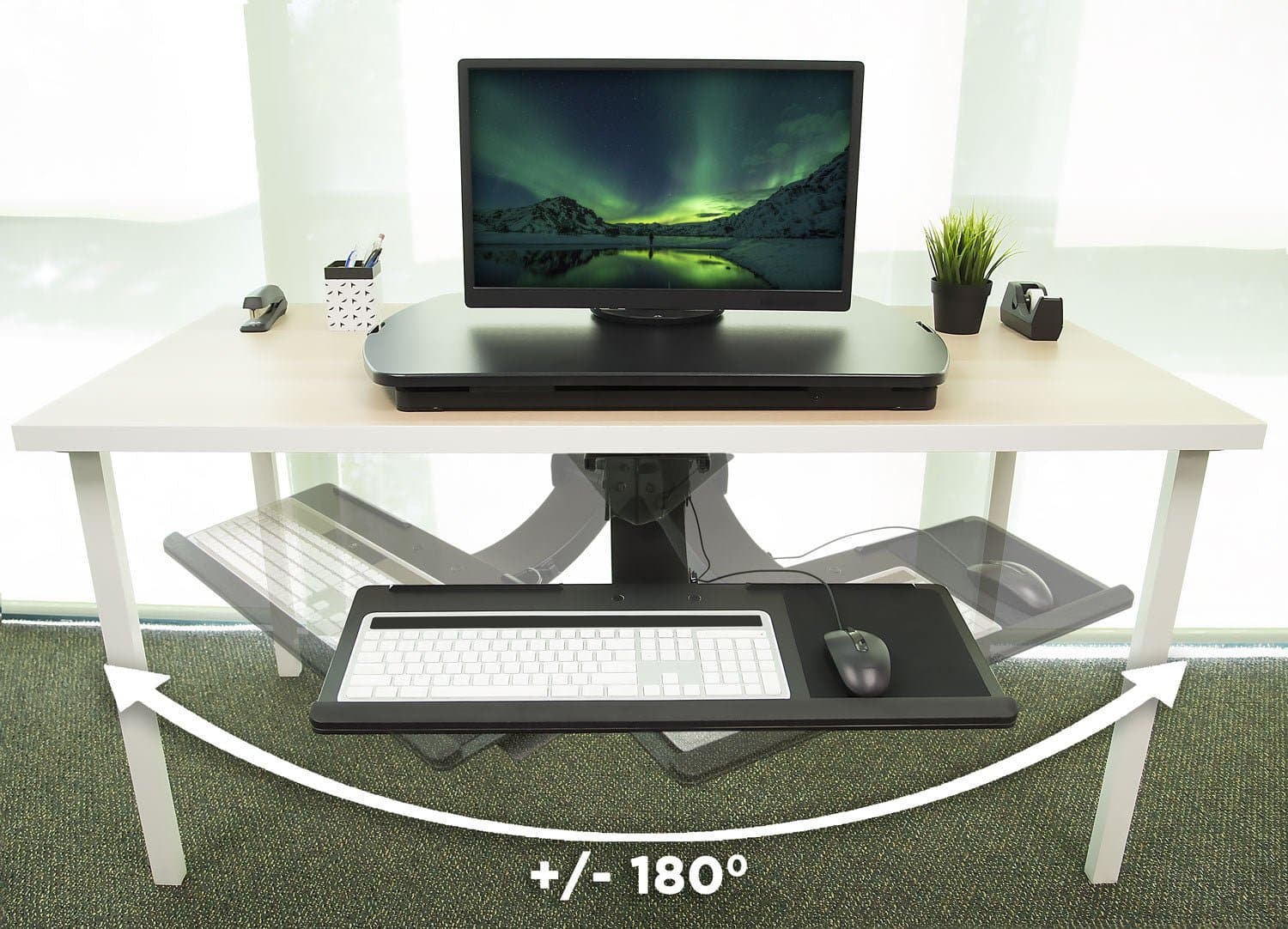 Standing Keyboard and Mouse Platform With Ergonomic Wrist Rest Pad - Mount-It!