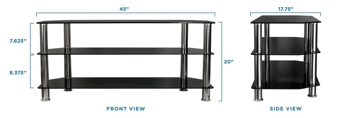 Three Tempered Glass Shelf TV Stand - Mount-It!