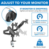 Triple Monitor Mount with Gas Spring Arms - Mount-It!