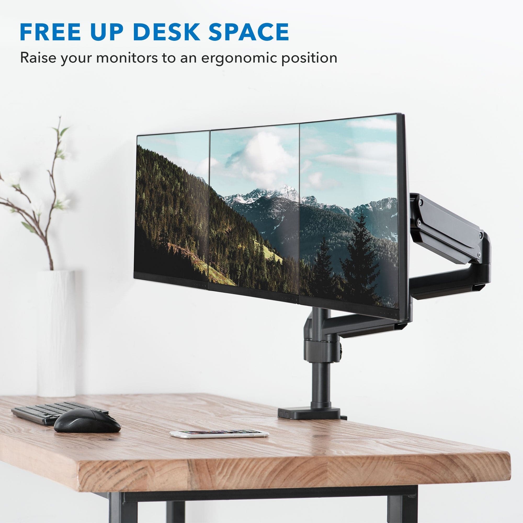 Triple Monitor Mount with Gas Spring Arms – Mount-It!