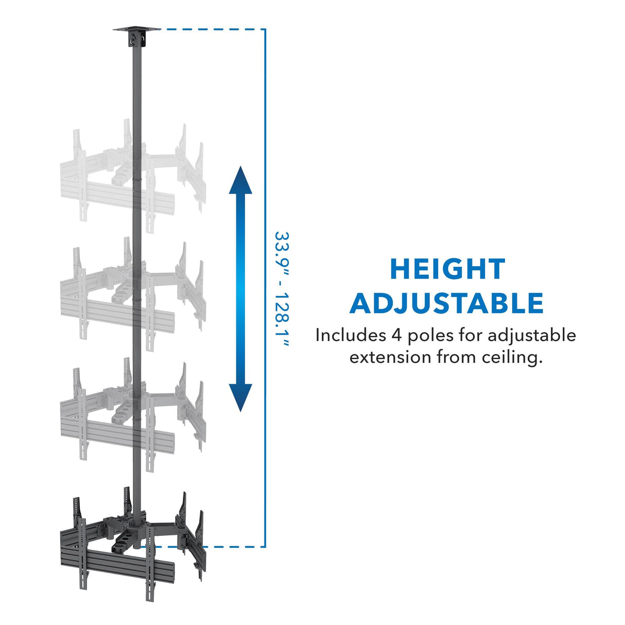 Triple TV Display Ceiling Mount - Mount-It!