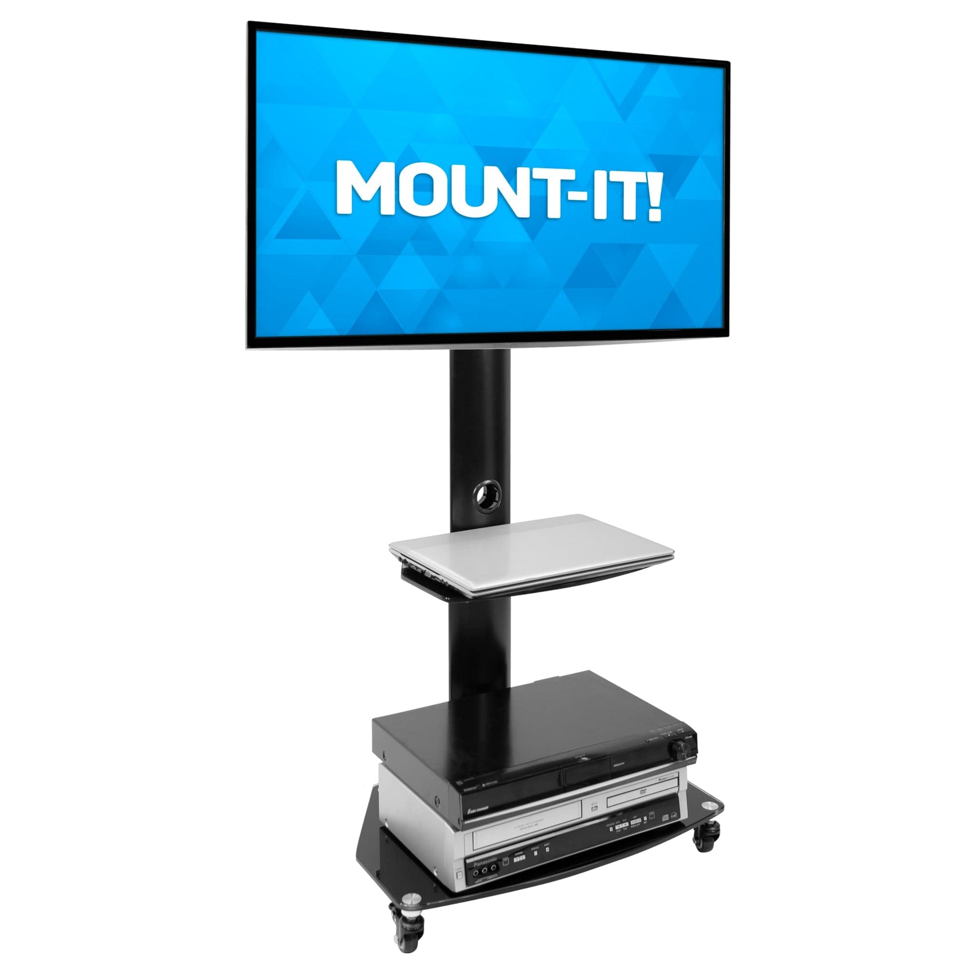 TV Rolling Cart with Two Shelves - Mount-It!
