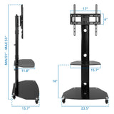 TV Rolling Cart with Two Shelves - Mount-It!