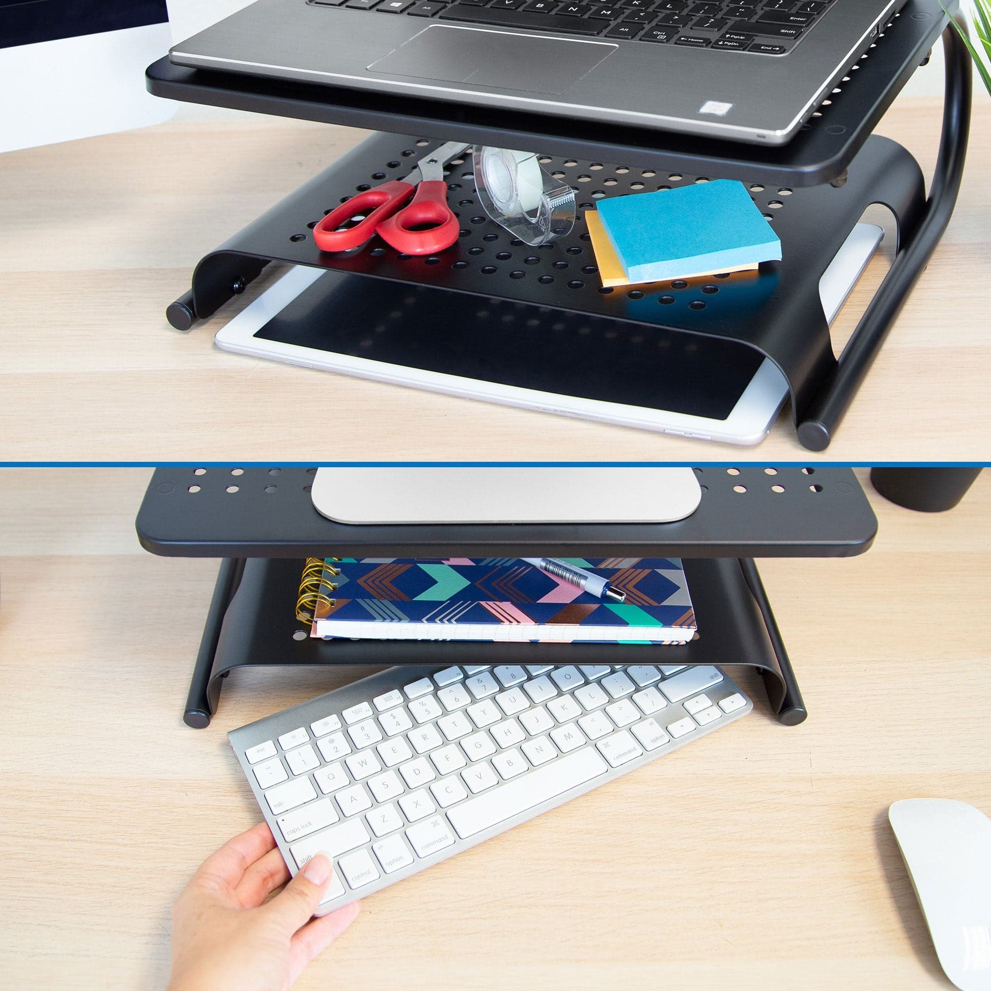 Two Tier Monitor Stand with Shelf - Mount-It!
