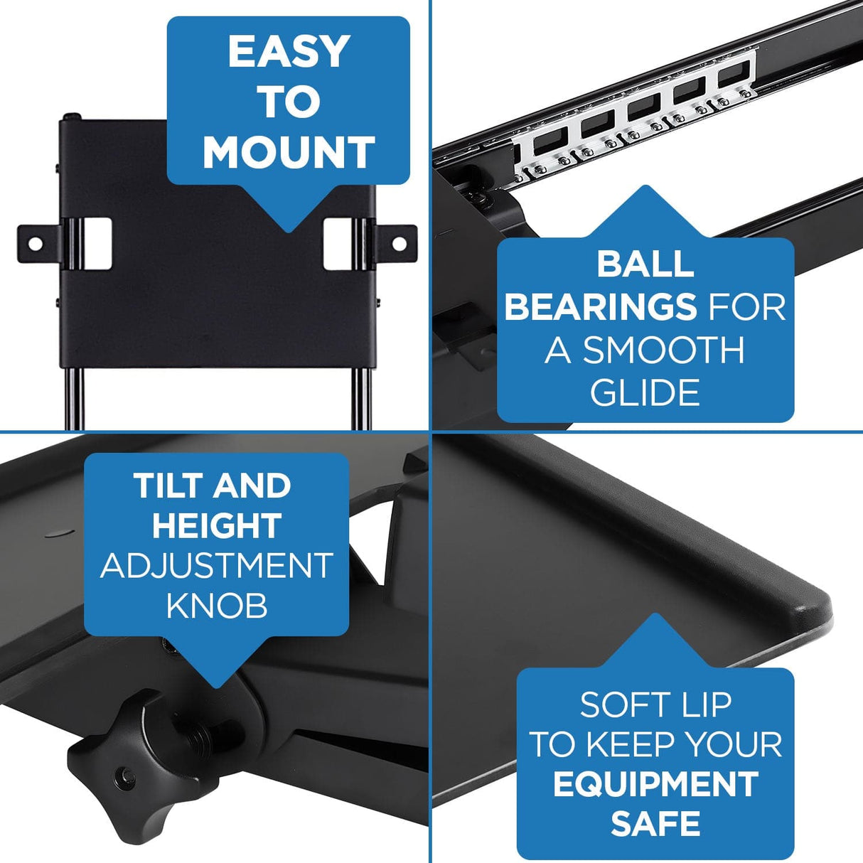 Under Desk Computer Keyboard and Mouse Tray - Mount-It!