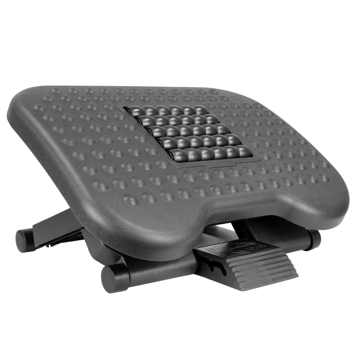 Under Desk Office Footrest with 3-Level Height Adjustment and Rolling Massaging Surface | 17 x 13 Inches - Mount-It!