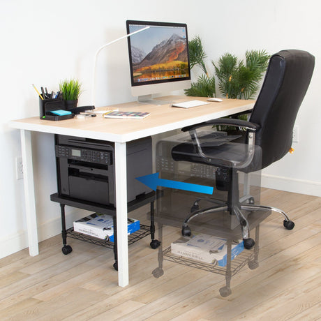 Under Desk Printer Stand with Wheels - Mount-It!