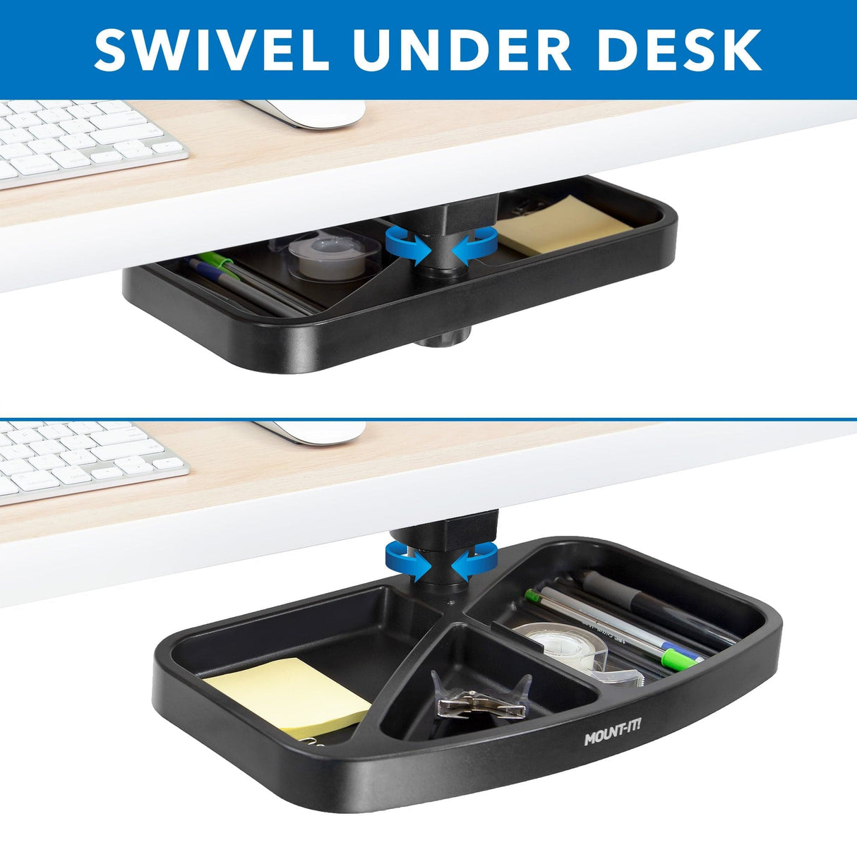 Under Desk Swivel Storage Tray - Mount-It!