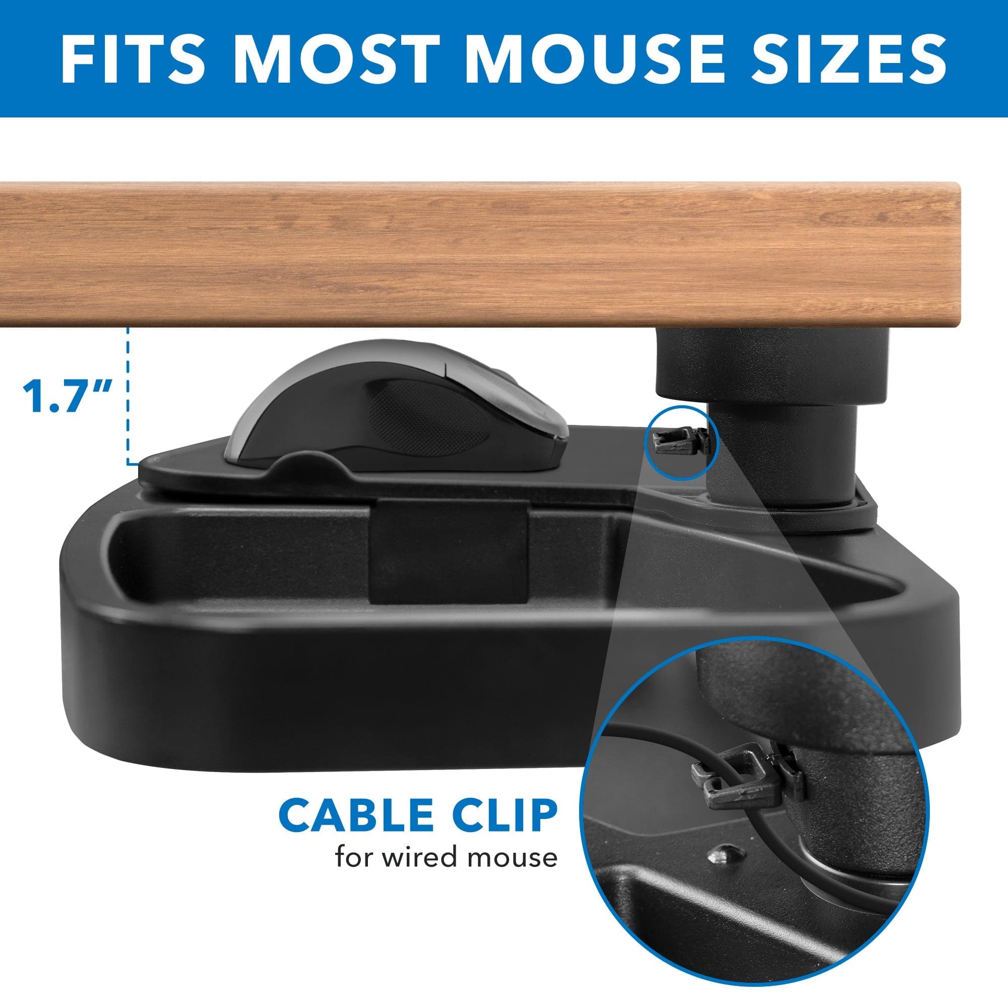Under Desk Swivel Storage Tray with Mouse Pad - Mount-It!