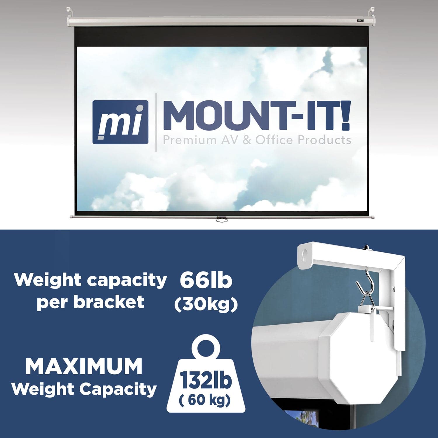 Universal Projector Screen Wall Mount - Mount-It!