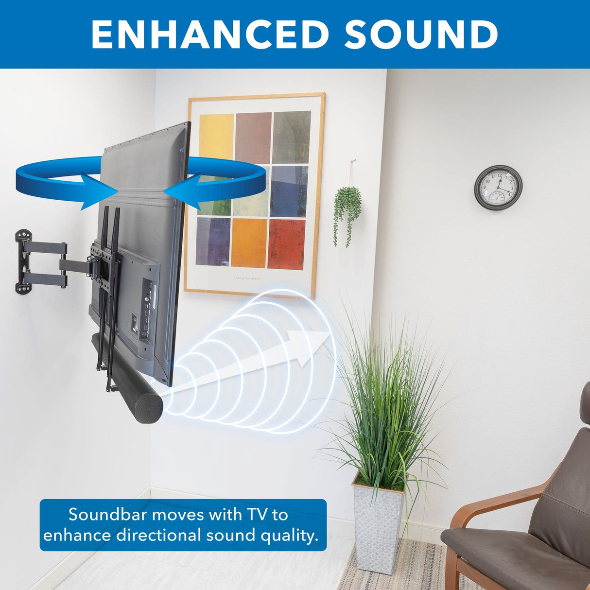 Speaker Mount - Universal Soundbar Mount Brackets for TV and Wall Installation - Mount-It! - MI-SB50