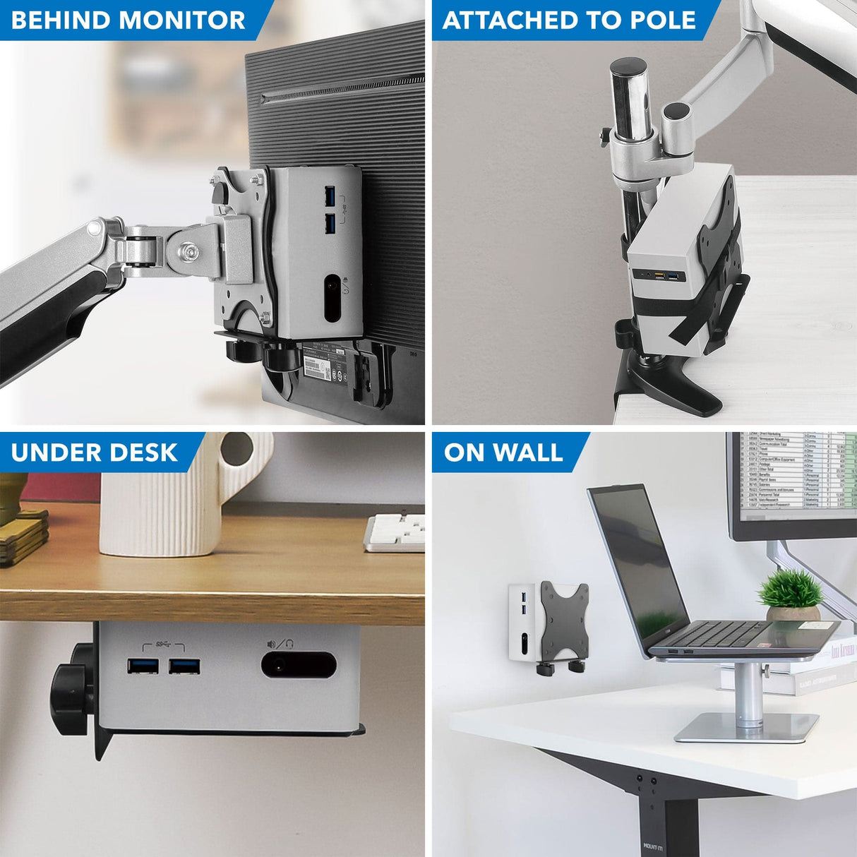 CPU Holder - Universal Thin Client PC Mini Mount - Mount-It! - MI-7157