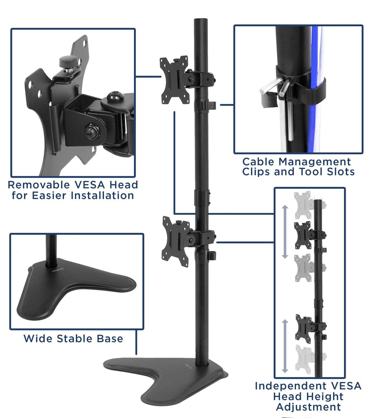 Vertical Dual Monitor Stand