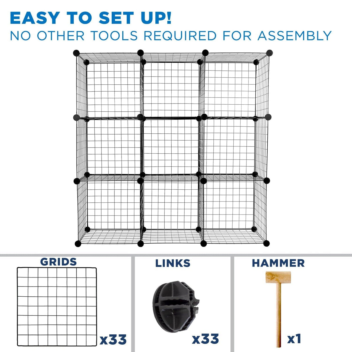 Storage Crate - Wire Cube Storage Organizer - Mount-It! -