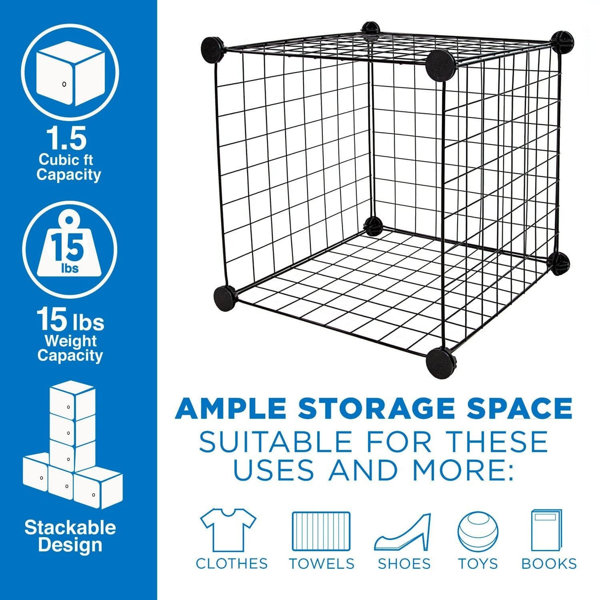 Storage Crate - Wire Cube Storage Organizer - Mount-It! -